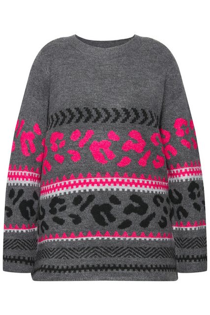 Ulla Popken Rollkragenpullover Pullover Musterstreifen Stehkragen Langarm günstig online kaufen