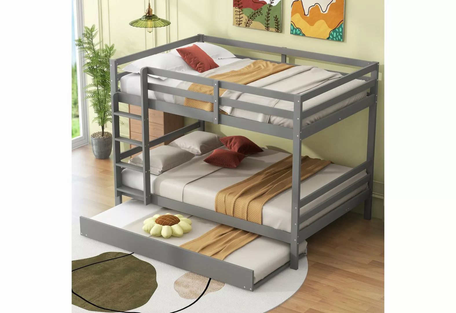 SOFTWEARY Etagenbett mit Gästebett und Lattenrost (140x200 cm), Kinderbett günstig online kaufen
