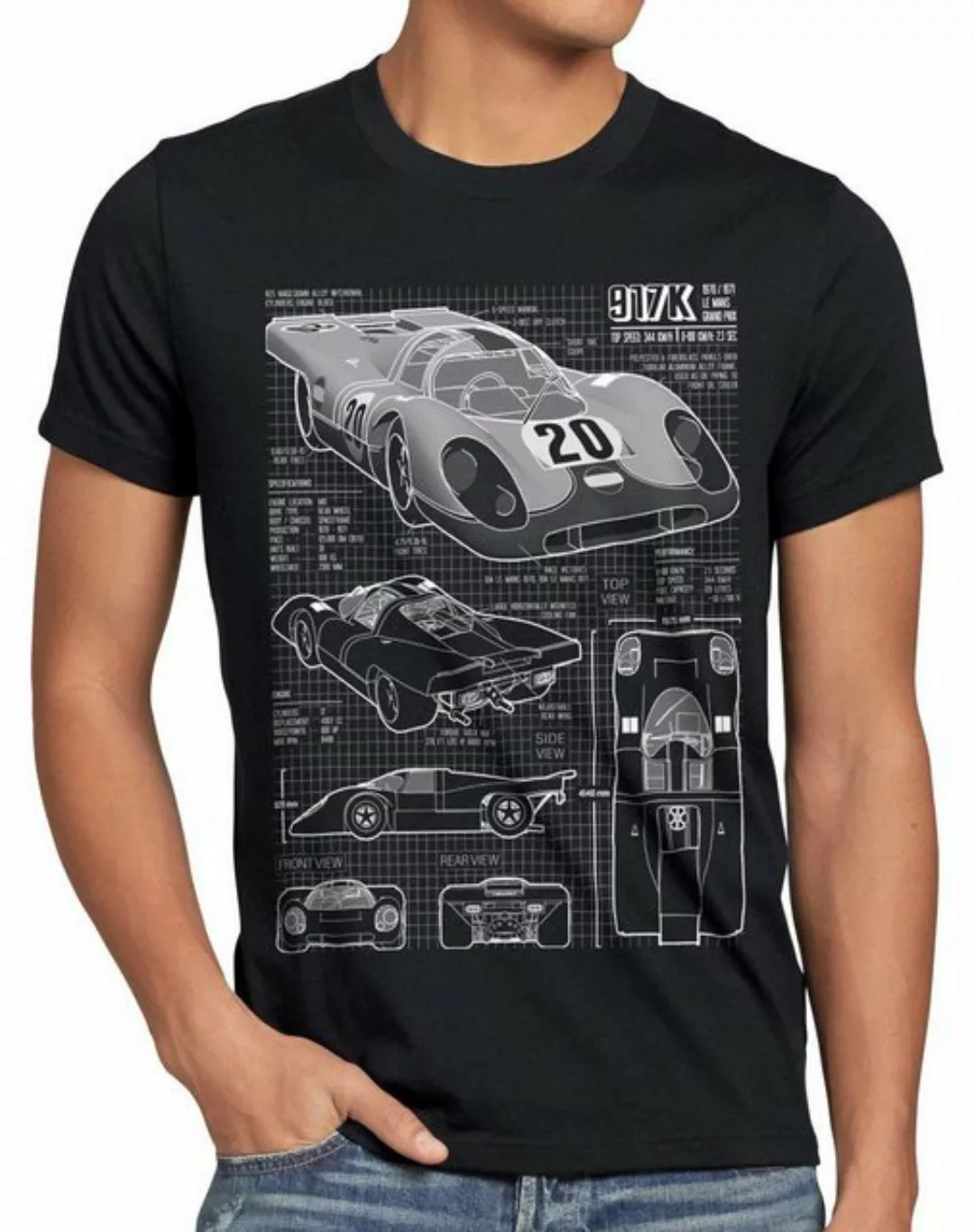 Print-Shirt Herren T-Shirt 917K Le Mans 24stunden rennen 997 996 gt2 918 91 günstig online kaufen