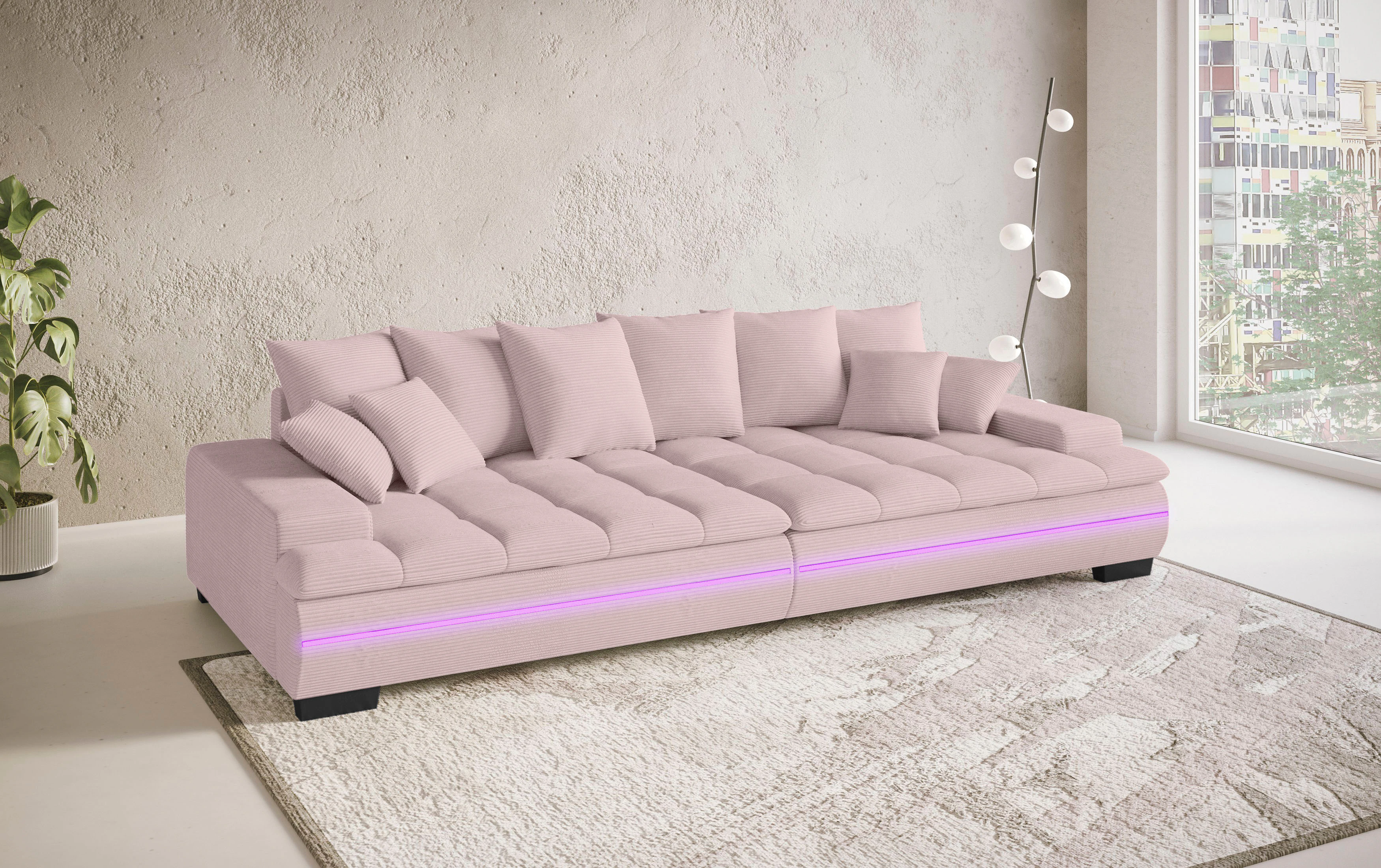 Mr. Couch Big-Sofa "Haiti II", RGB-LED Beleuchtung, Kaltschaumpolsterung, b günstig online kaufen