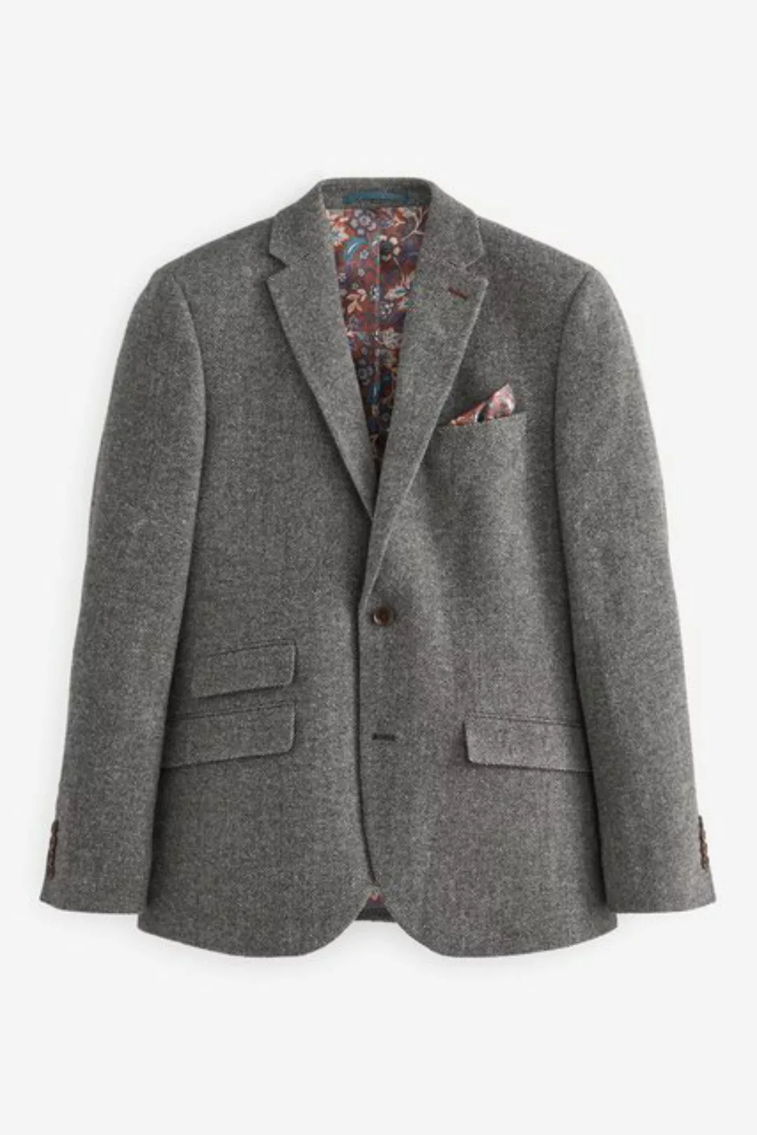 Next Sakko Nova Fides Slim Fit Wollblazer mit Fischgrätmuster (1-tlg) günstig online kaufen