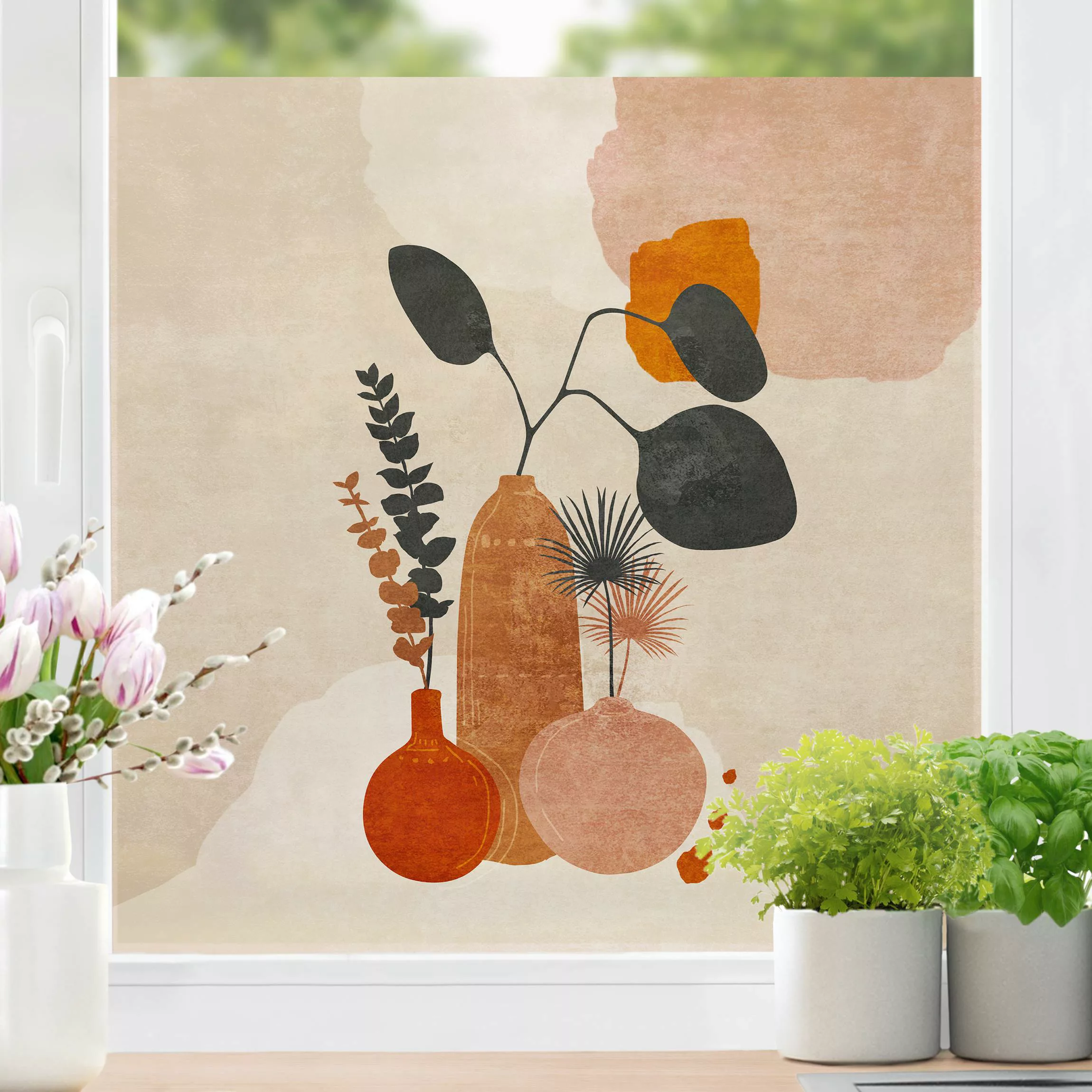Fensterfolie Boho Vasen günstig online kaufen