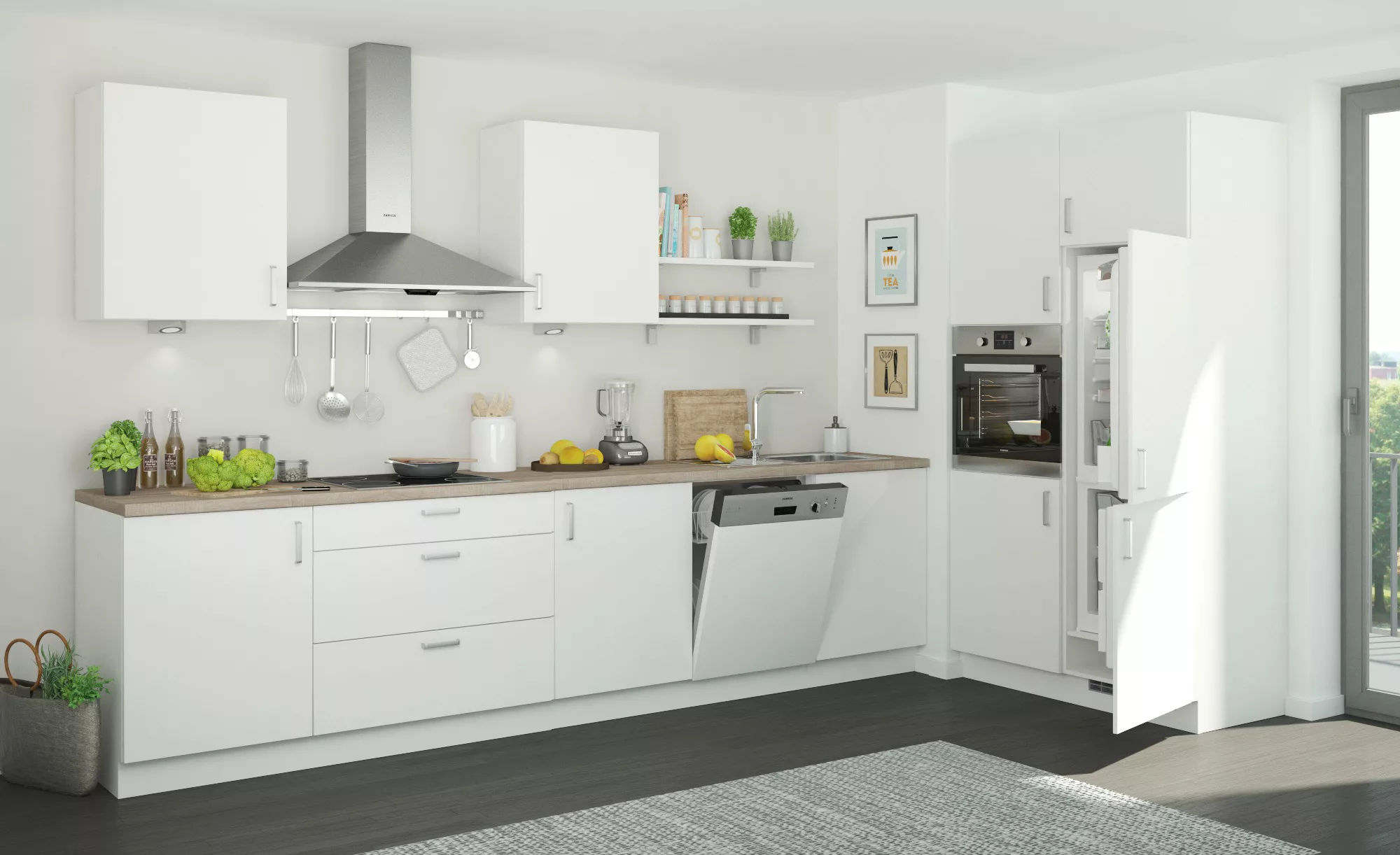 Küchenzeile ohne Elektrogeräte  Usedom ¦ weiß Küchen-online > Küchenblöcke günstig online kaufen