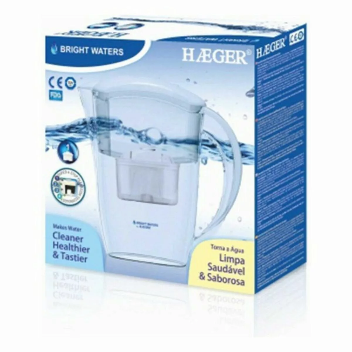 Filter-karaffe Haeger Bright Waters Weiß 2,4 L günstig online kaufen