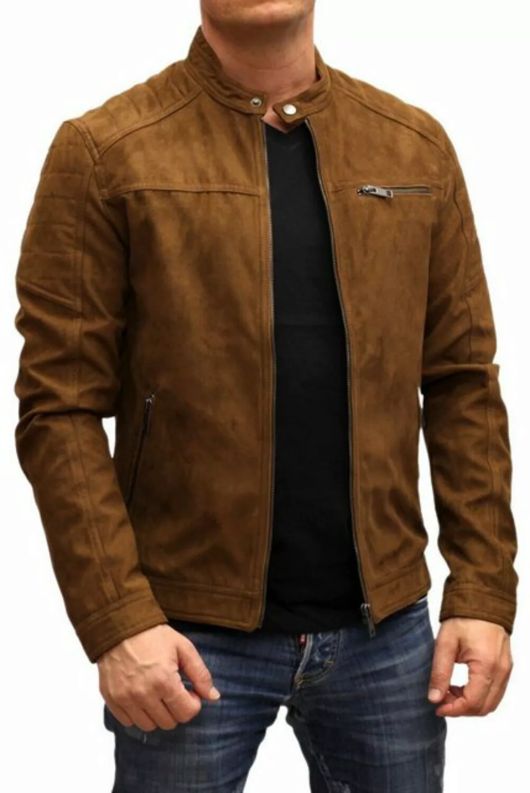 Jack & Jones Lederjacke Biker Jacke aus Lederimitat günstig online kaufen