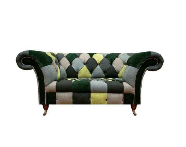 JVmoebel Chesterfield-Sofa Mehrfarbig Modern Sofa Couch Zweisitzer Textil W günstig online kaufen
