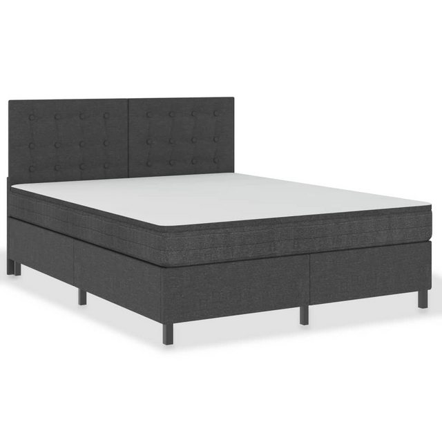 vidaXL Boxspringbett Boxspringbett Dunkelgrau Stoff 160x200 cm Doppelbett B günstig online kaufen