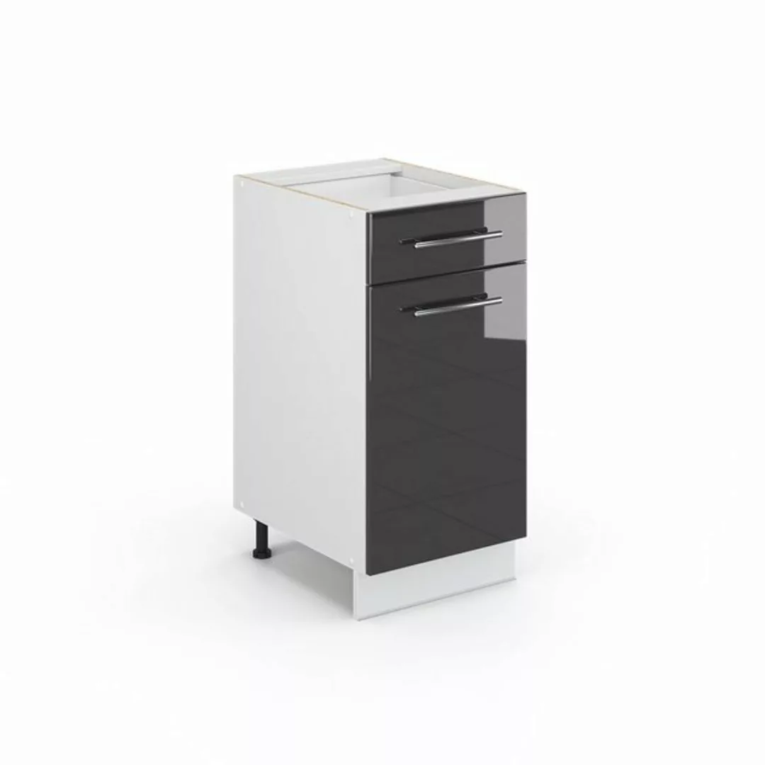 Vicco Schubunterschrank 40 cm Anthrazit mit Hochglanzfront anthrazit günstig online kaufen