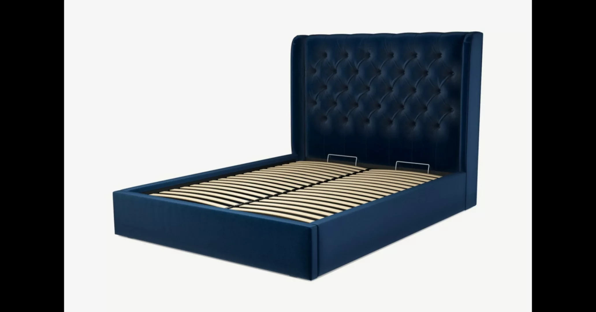Romare Polsterbett mit Bettkasten (160 x 200 cm), Royalblau - MADE.com günstig online kaufen
