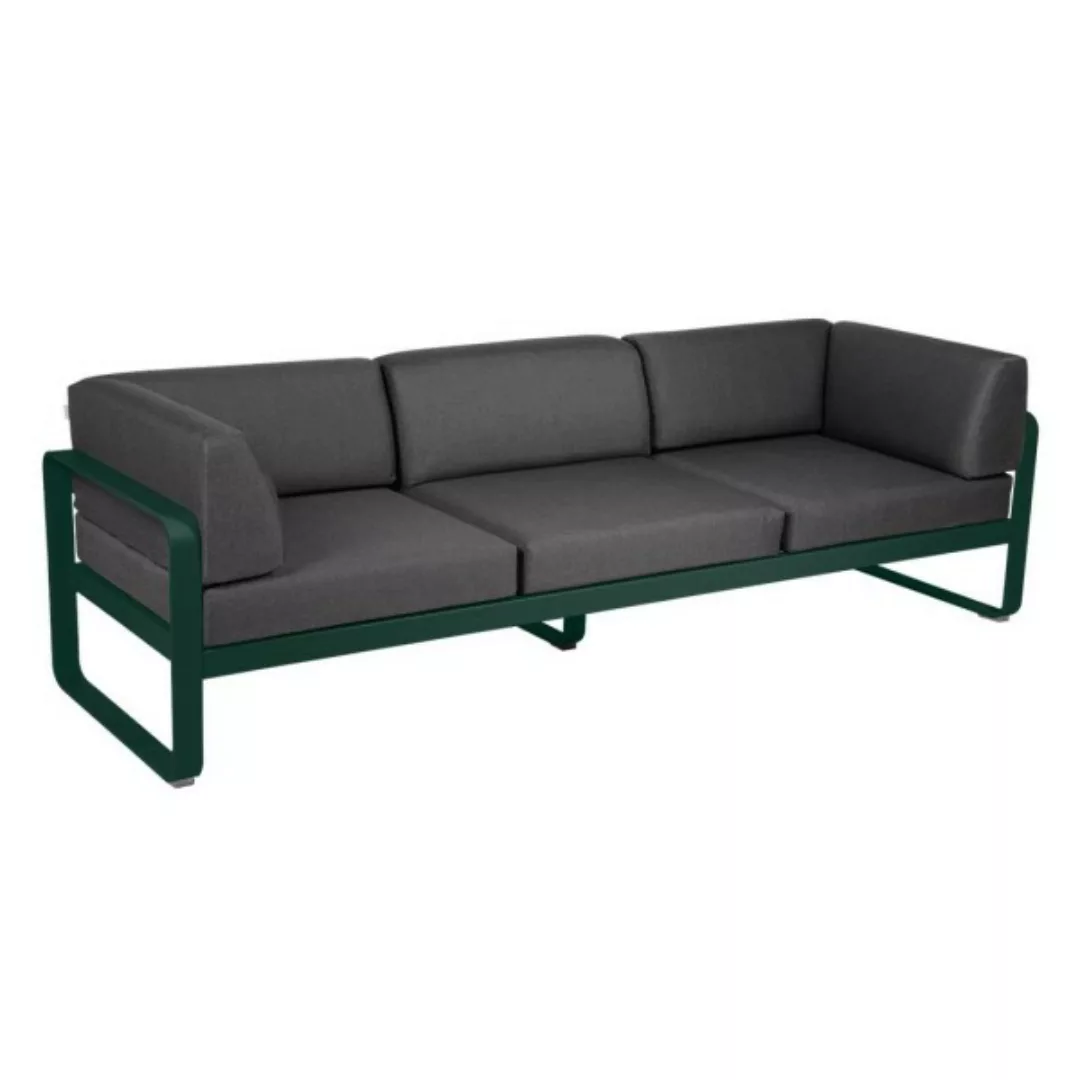 Bellevie 3-Sitzer Club Sofa Outdoor 02 Zederngrün A3 Graphitgrau günstig online kaufen