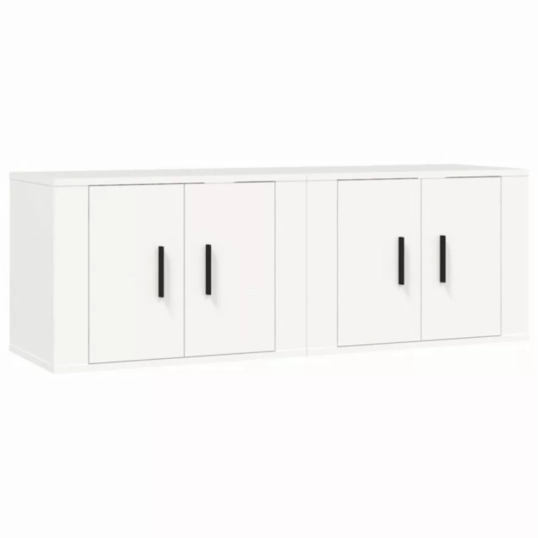 furnicato TV-Schrank TV-Wandschränke 2 Stk. Weiß 57x34,5x40 cm günstig online kaufen