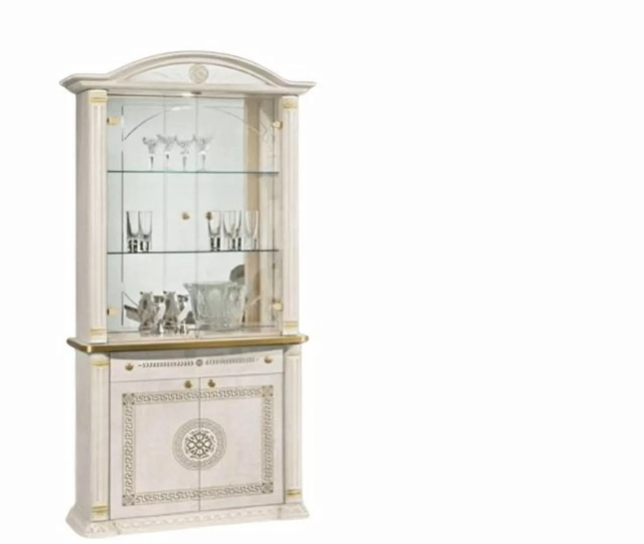 Xlmoebel Glasvitrine Beige Vitrine Glas Haus Barock Wand Regal Holz Vitrine günstig online kaufen