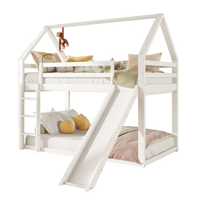 KoDise Etagenbett Kinderbett Hochbett Stockbett Hausbett mit Rutsche und Le günstig online kaufen