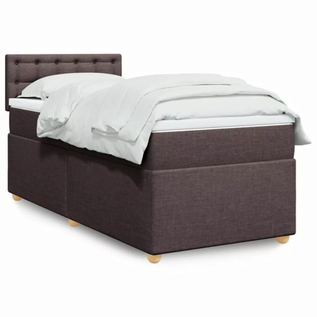 vidaXL Boxspringbett, Boxspringbett mit Matratze Dunkelbraun 100x200 cm Sto günstig online kaufen