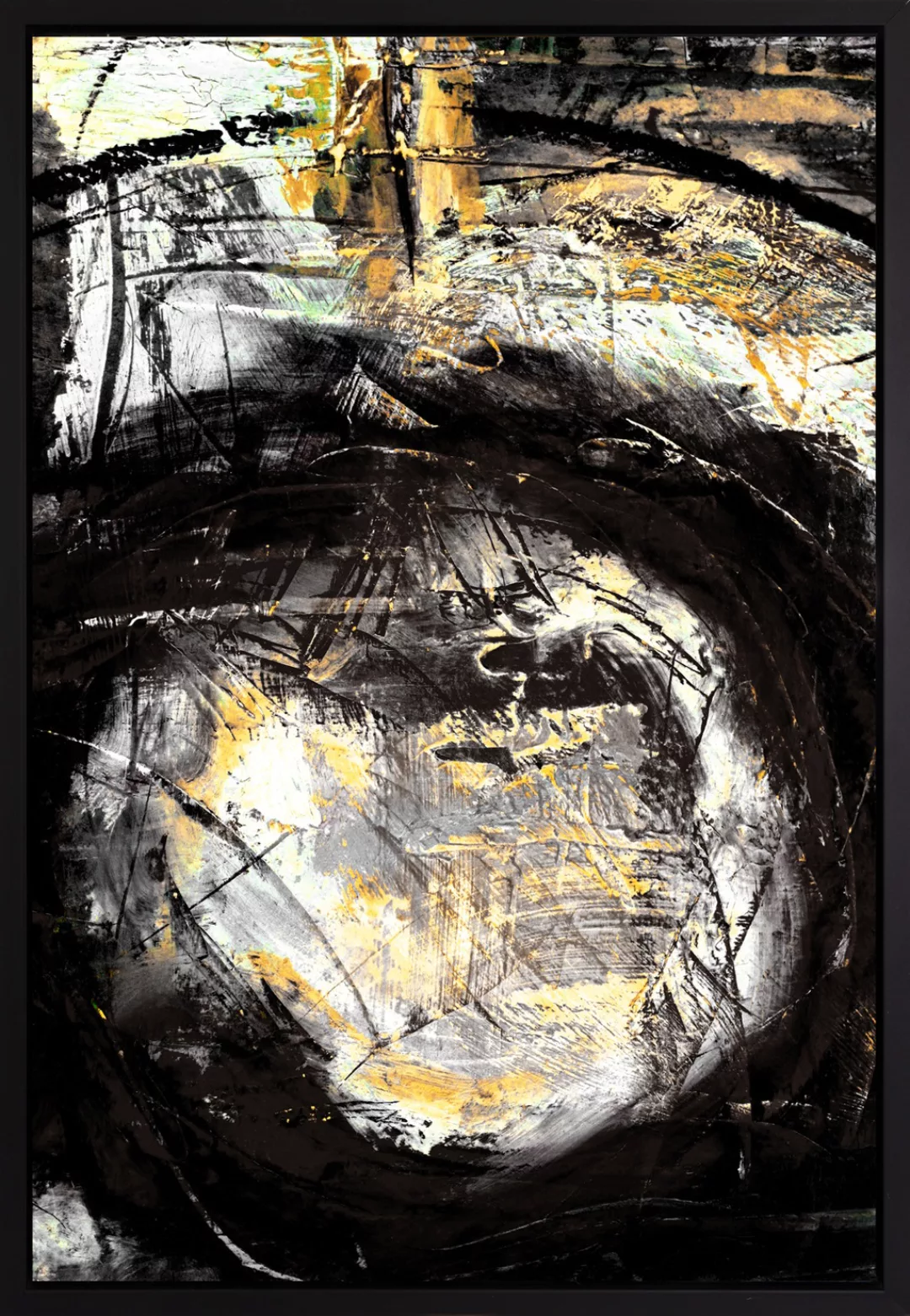 queence Leinwandbild "Abstrakt Schwarz", Abstrakt, mit einem Schattenfugenr günstig online kaufen