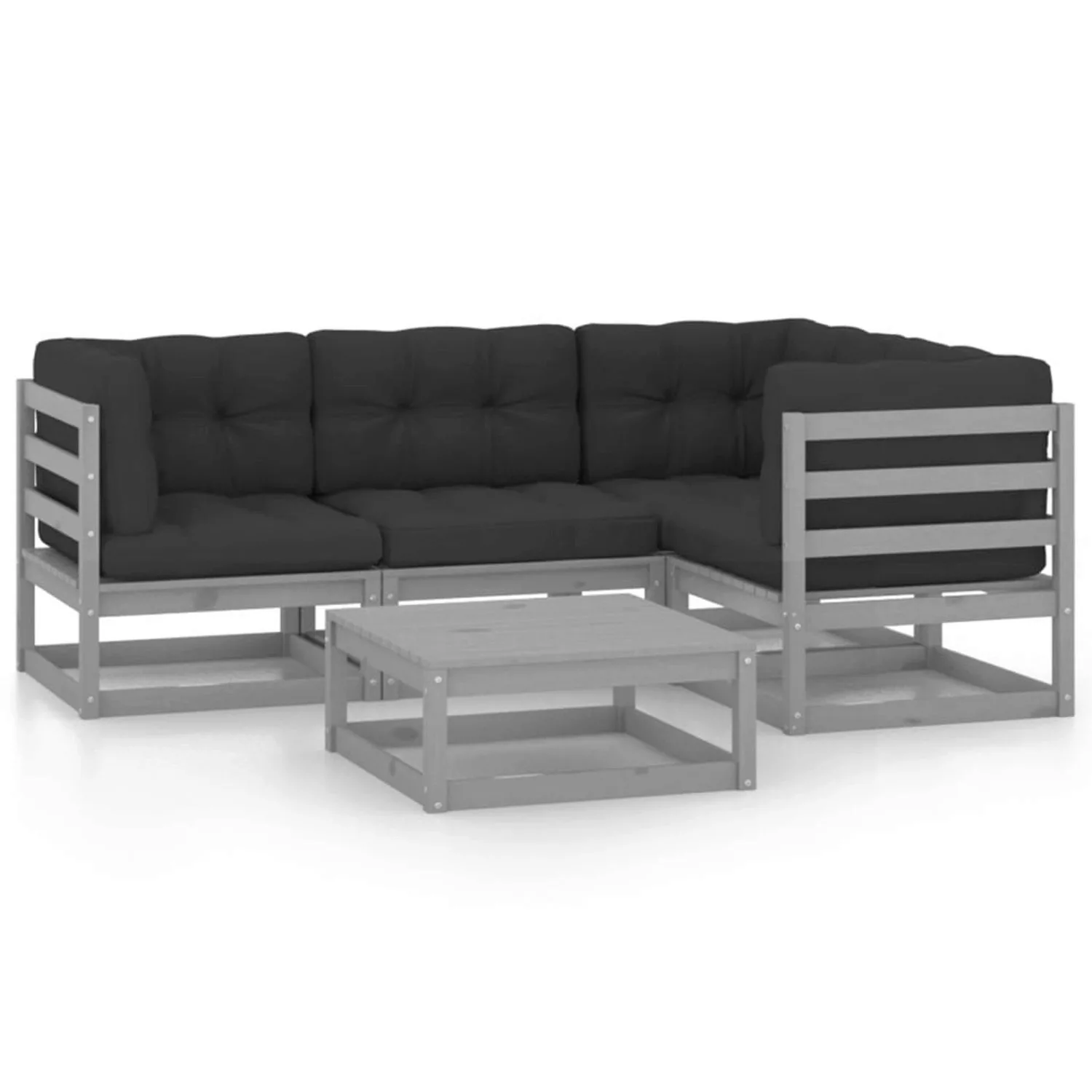 5-tlg. Garten-lounge-set Mit Kissen Kiefer Massivholz günstig online kaufen