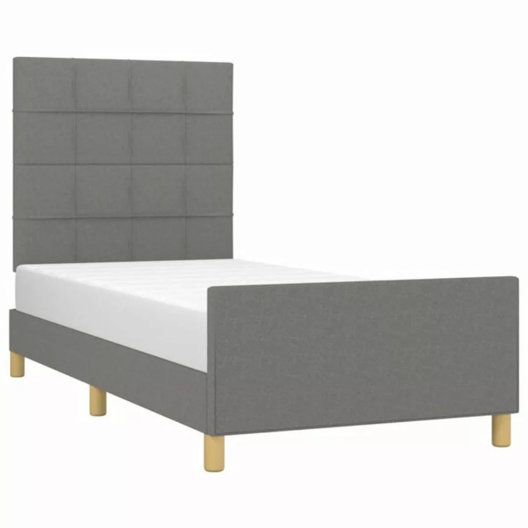 vidaXL Bett Bettgestell ohne Matratze Dunkelgrau 80x200 cm Stoff günstig online kaufen