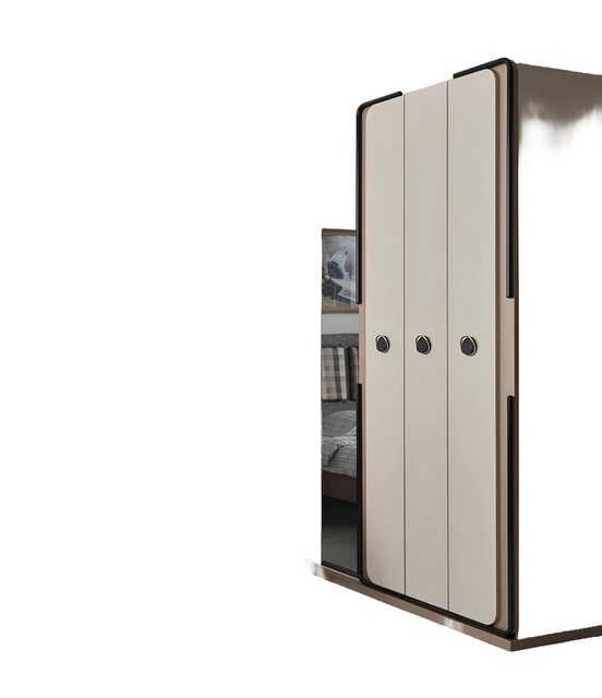 Xlmoebel Kleiderschrank Neuartiger Luxus-Holzschrank mit Glasfront für Schl günstig online kaufen