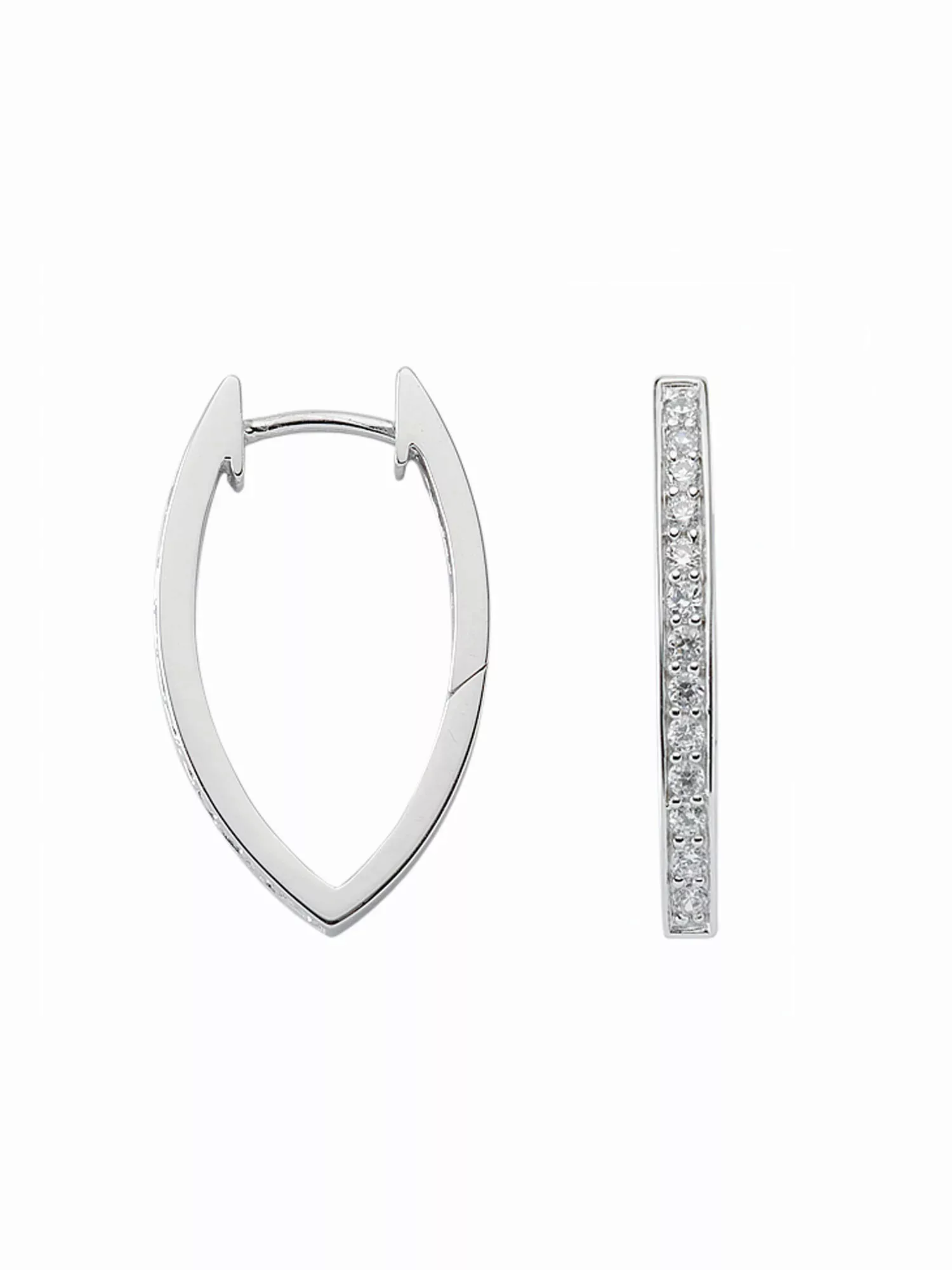 Adelia´s Paar Ohrhänger "1 Paar 925 Silber Ohrringe / Creolen mit Zirkonia" günstig online kaufen