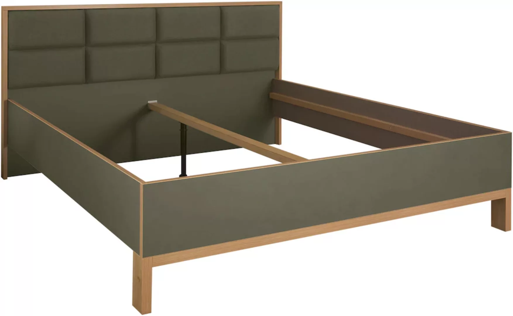 Schlafkontor Bett Romano, 180x200 cm, Doppelbett in Dunkelgrün günstig online kaufen