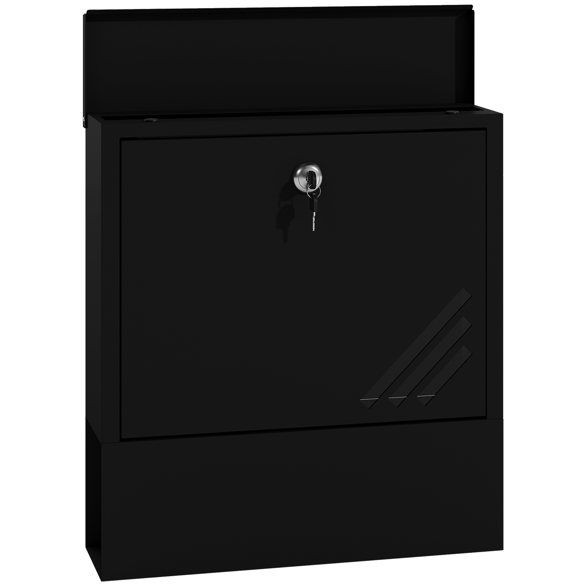 HOMCOM Briefkasten Wandbriefkasten mit Schloss, Deckel, Kupferkern, Postkas günstig online kaufen