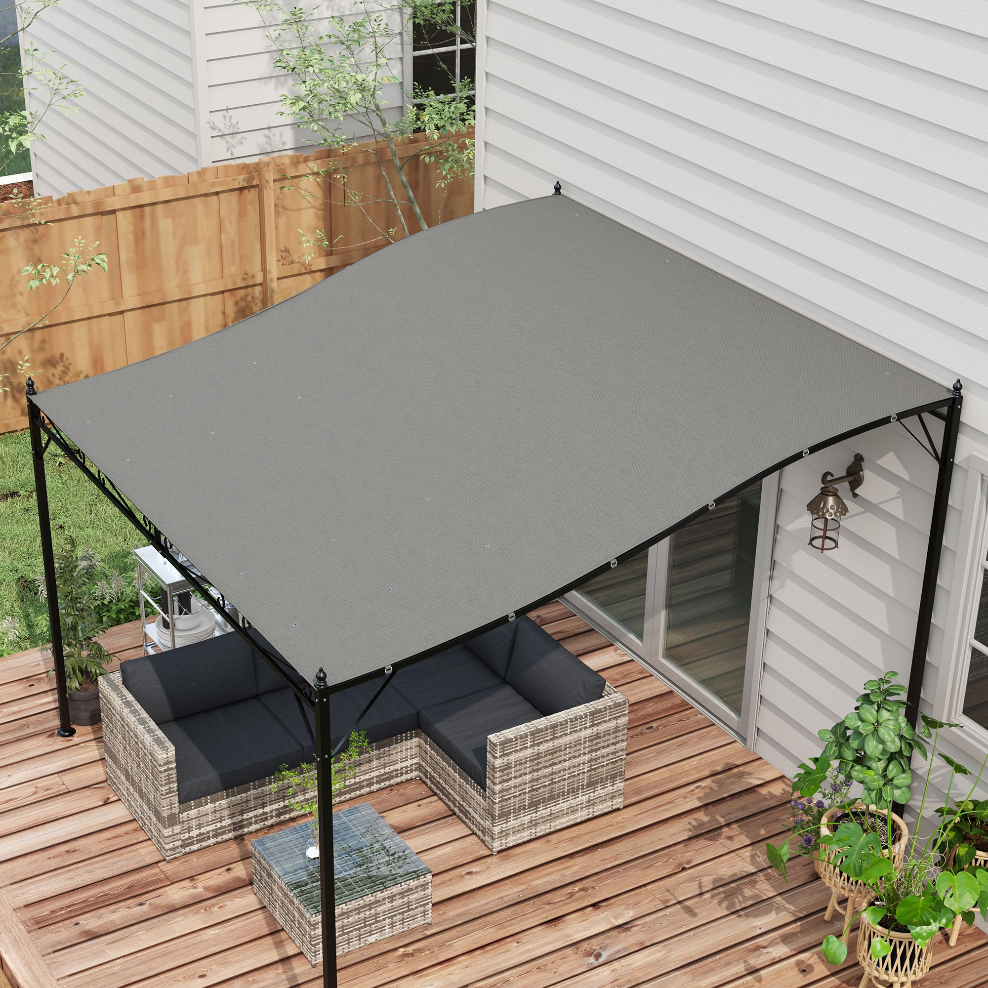 Outsunny Ersatzdach für Gartenpergola 3x3 m mit 16 Entwässerungslöchern, Ha günstig online kaufen