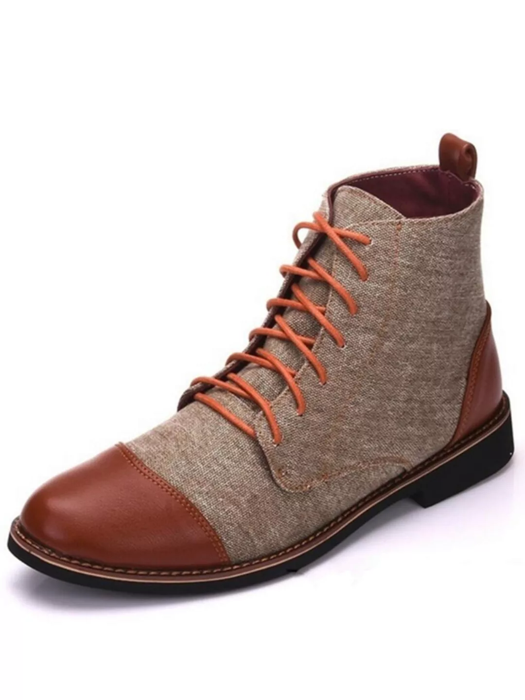 Große Größe Herren Cap Toe Color Blokcing Lace Up Casual Work Stiefel günstig online kaufen