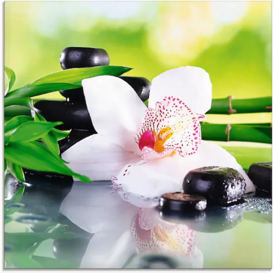 Artland Glasbild "Spa Steine Bambus Zweige Orchidee", Zen, (1 St.), in vers günstig online kaufen