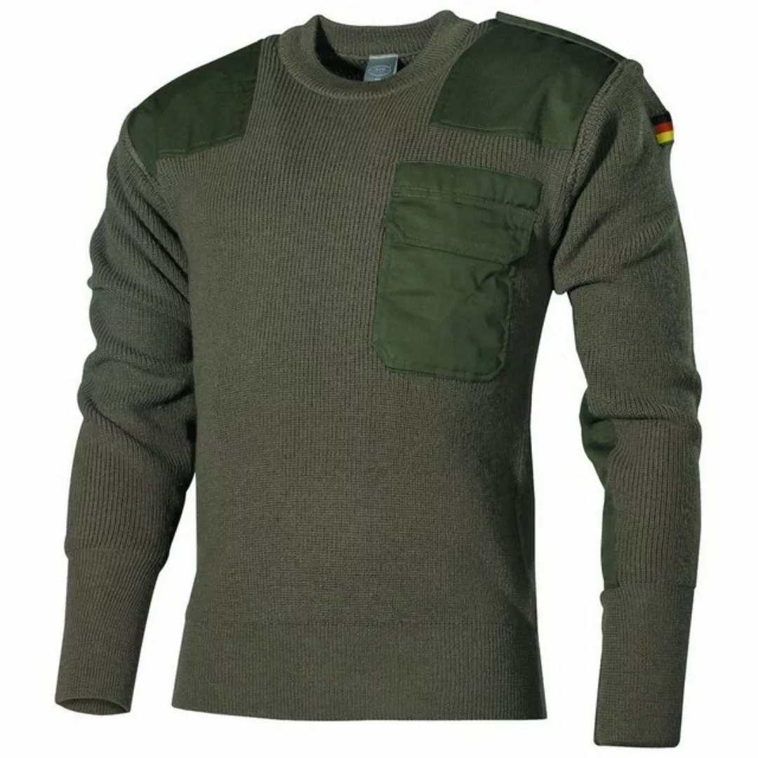 MFH Rundhalspullover Bundeswehr Pullover, mit Brusttasche, oliv 52 günstig online kaufen