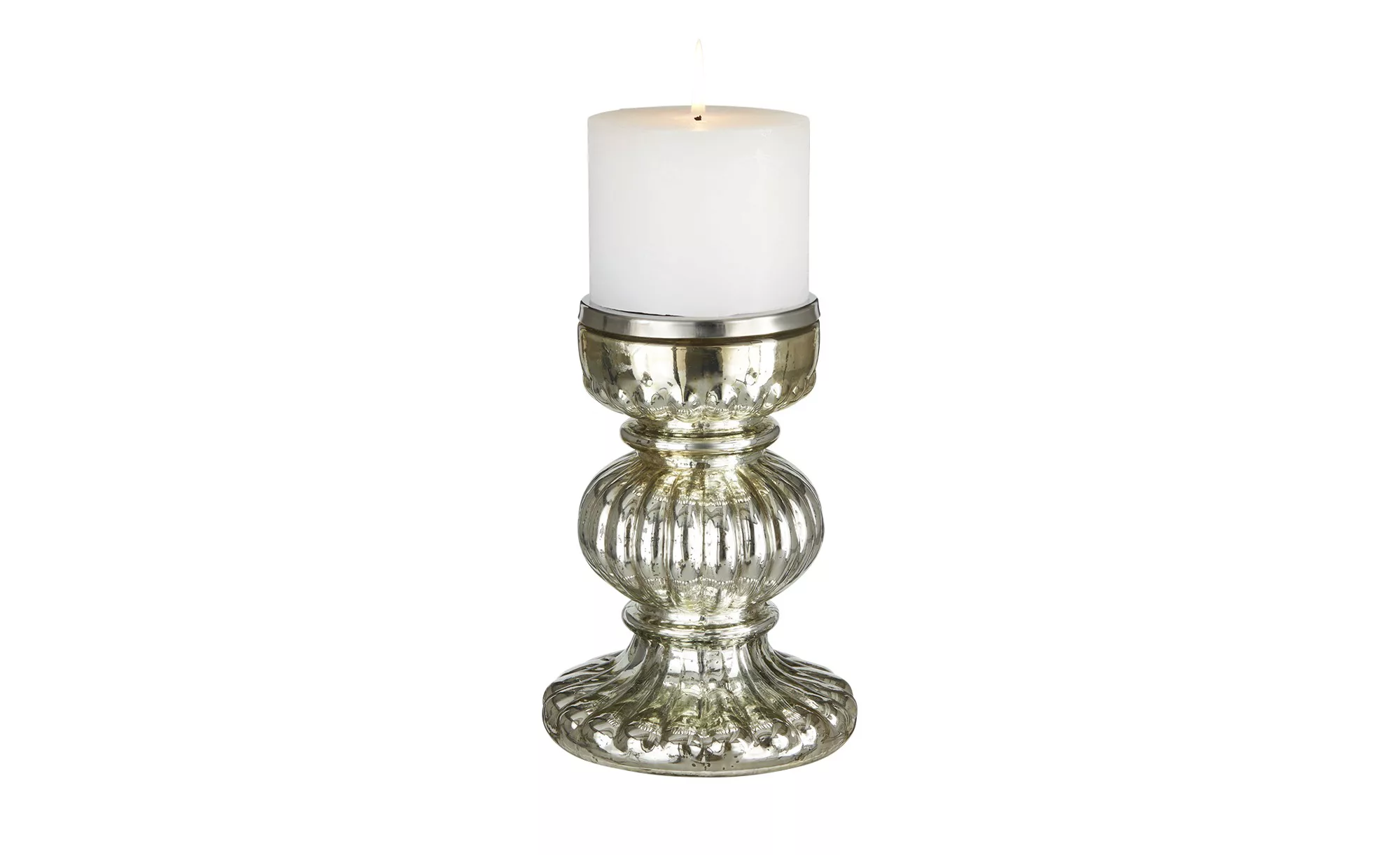 Kerzenständer   ¦ silber ¦ Glas ¦ Maße (cm): H: 20  Ø: 14.5 Accessoires > K günstig online kaufen