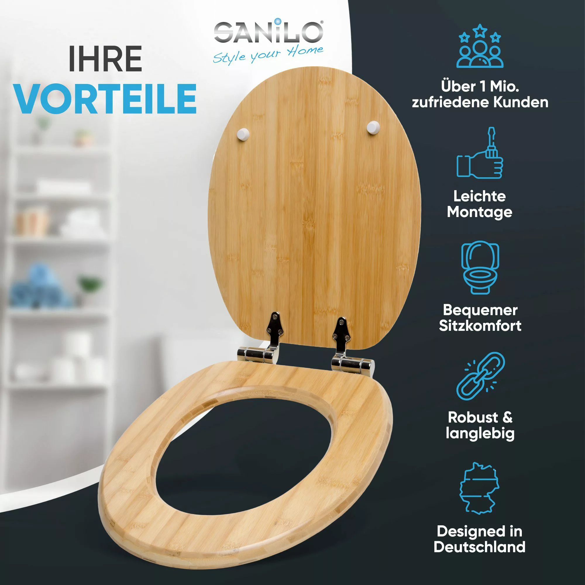 Sanilo WC-Sitz Bambus, mit Absenkautomatik, hochwertig günstig online kaufen
