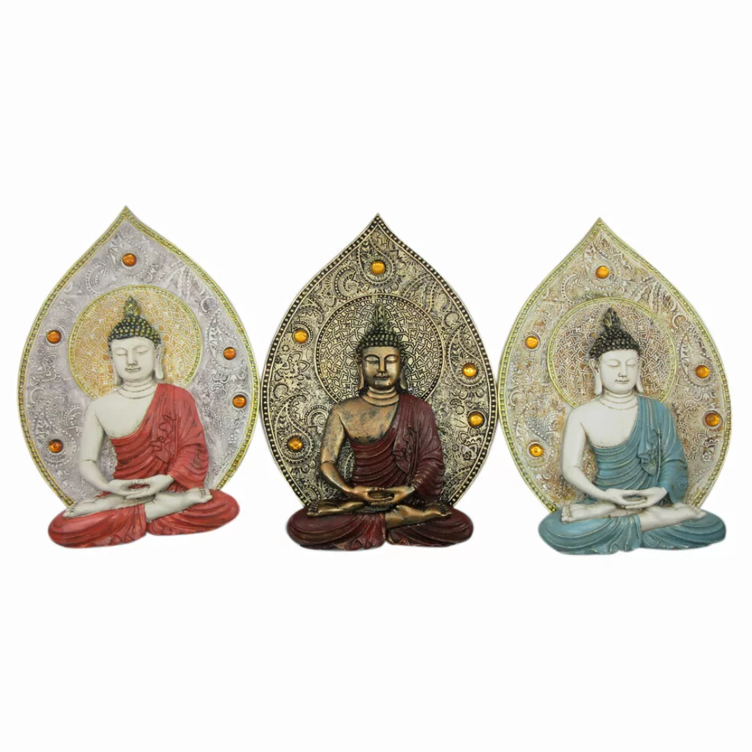 Wanddekoration Dkd Home Decor Buddha Harz (19.3 X 3.7 X 27.3 Cm) (3 Pcs) günstig online kaufen