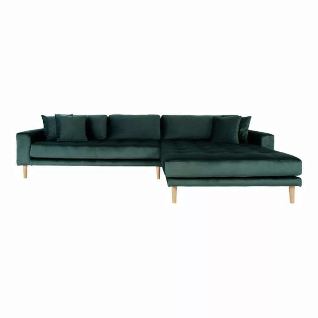 House Nordic Ecksofa Lido, in Grün, Velour - 290x76x92cm (BxHxT) günstig online kaufen