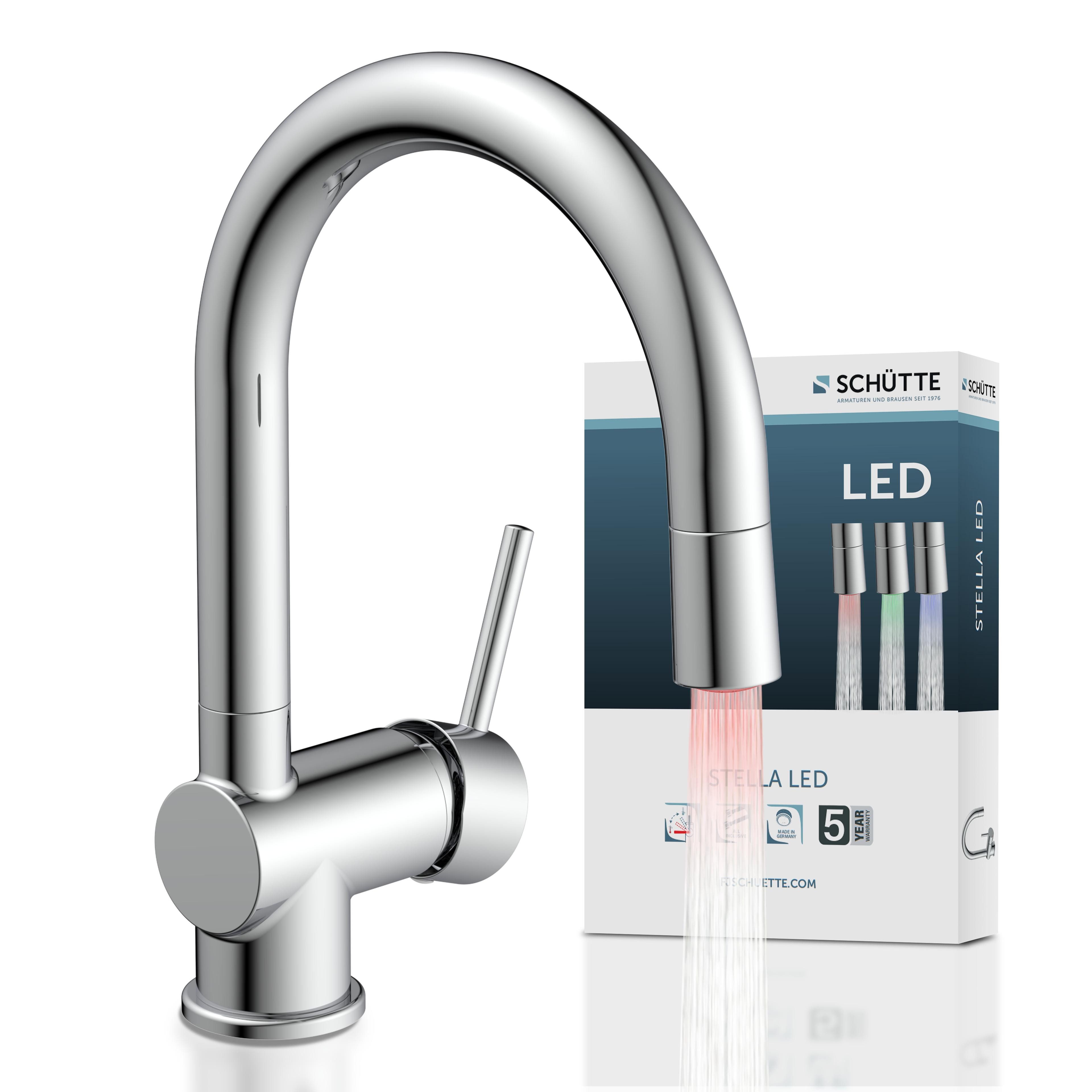 Schütte Spültischarmatur Stella temperaturgesteuerter LED Wasserhahn, günstig online kaufen