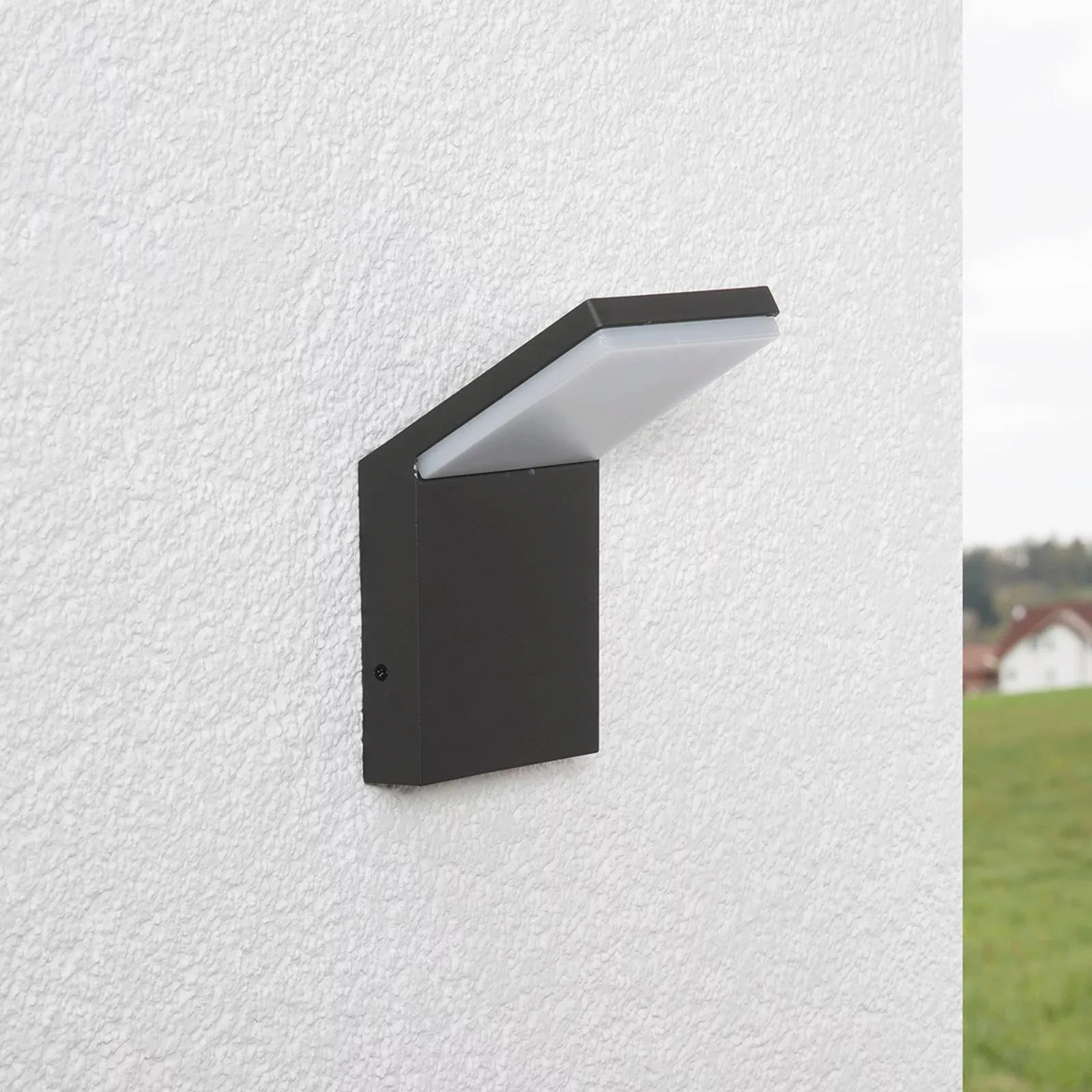 Lucande LED-Außenwandleuchte Nevio, 17 cm, anthrazit, Alu günstig online kaufen