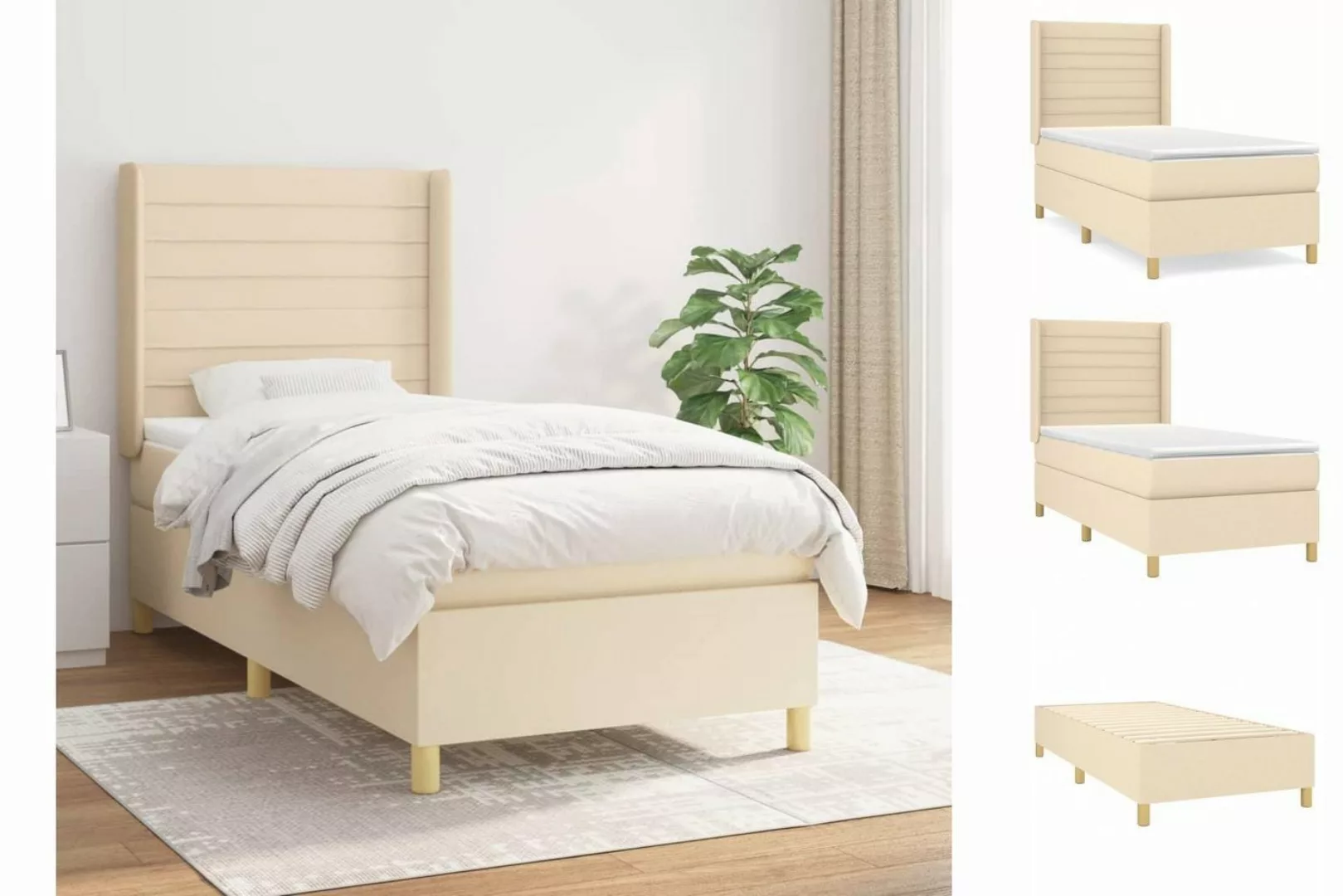 vidaXL Boxspringbett Bett Boxspringbett mit Matratze & Topper Stoff verschi günstig online kaufen