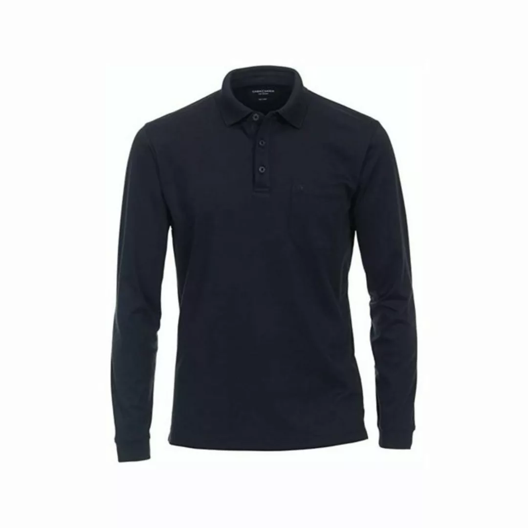 CASAMODA Langarmshirt Polo-Shirt unifarben Poloshirt günstig online kaufen