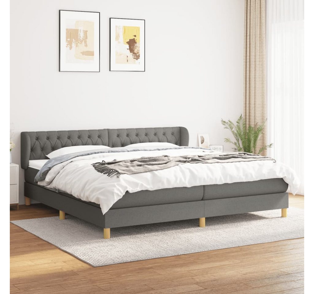 vidaXL Boxspringbett Boxspringbett mit Matratze Schwarz 200x200 cm Stoff Be günstig online kaufen