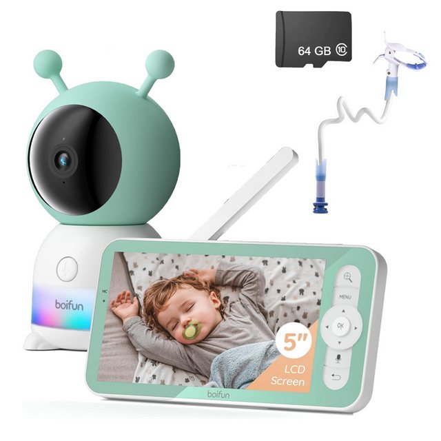 Boifun Babyphone Babyphone mit Kamera 2K/3MP 5 Zoll WLAN Video Babyfon mit günstig online kaufen