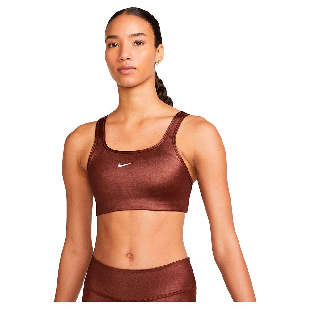 Nike Dri Fit Swoosh Sport-bh XS Bronze Eclipse / White günstig online kaufen