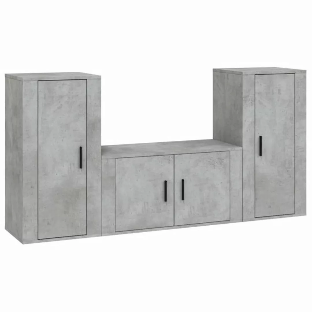 furnicato TV-Schrank 3-tlg. TV-Schrank-Set Betongrau Holzwerkstoff günstig online kaufen