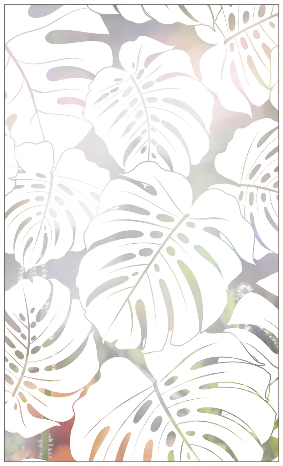 MySpotti Fensterfolie "Look Monstera white", halbtransparent, glattstatisch günstig online kaufen