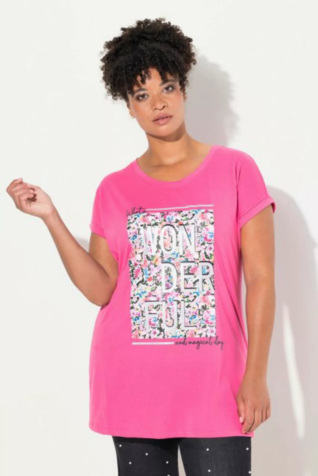 MIAMODA T-Shirt T-Shirt oversized farbiger Print Rundhals günstig online kaufen