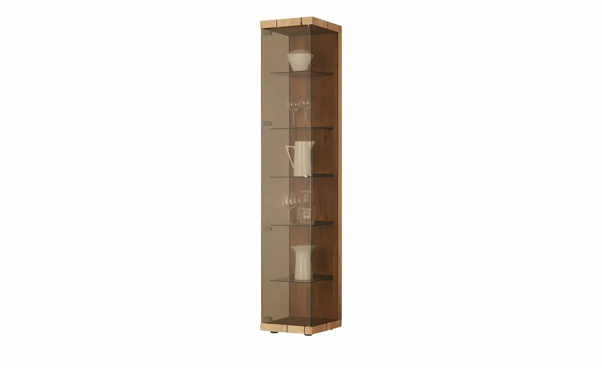 HARTMANN Vitrine  Vela ¦ holzfarben ¦ Maße (cm): B: 39 H: 207 T: 44.0 Schrä günstig online kaufen