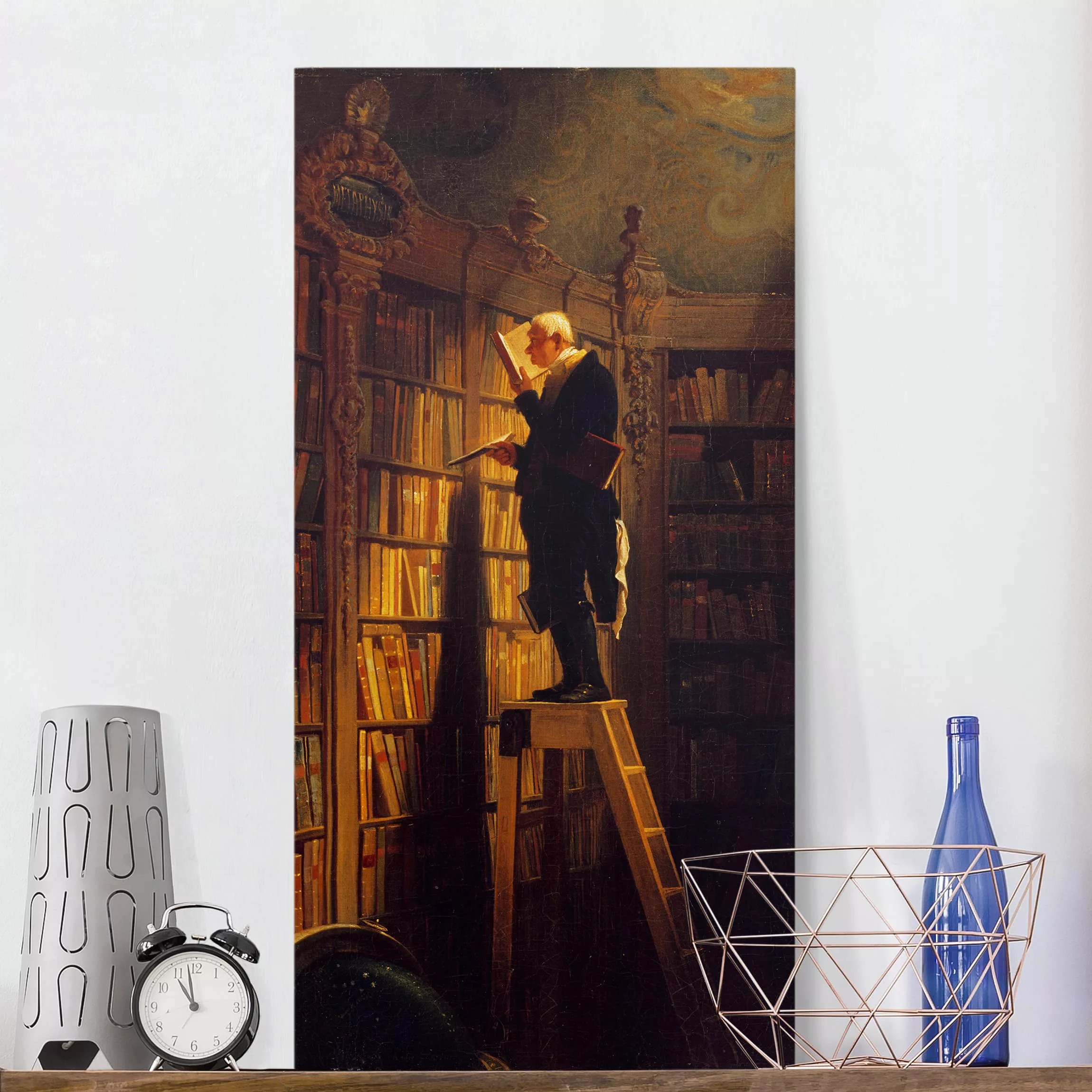 Leinwandbild Kunstdruck - Hochformat Carl Spitzweg - Der Bücherwurm günstig online kaufen