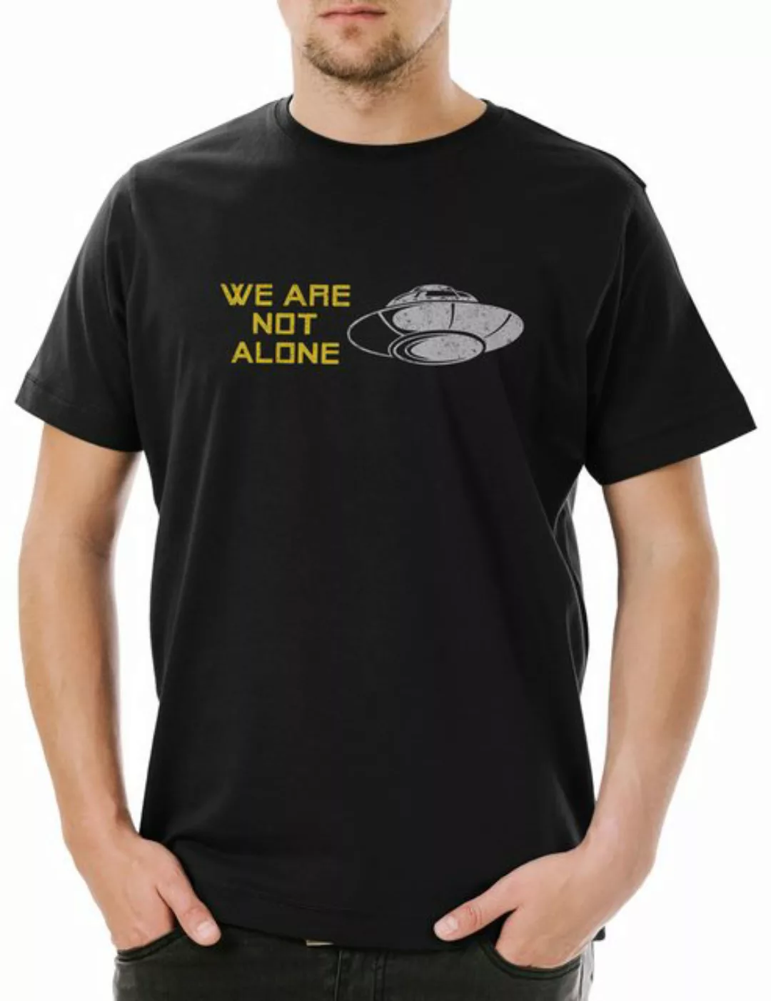 Urban Backwoods Print-Shirt We Are Not Alone Herren T-Shirt Fargo Ufo Alien günstig online kaufen