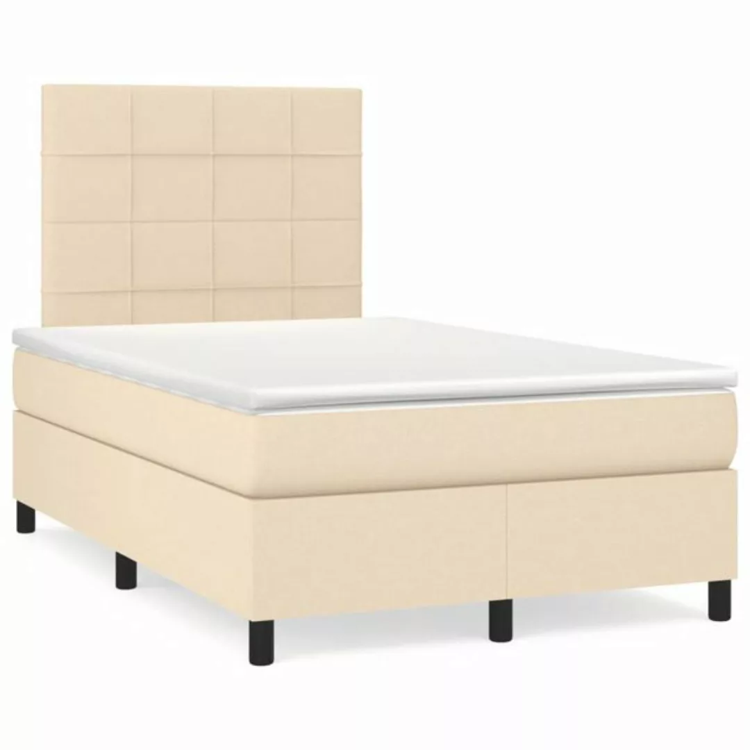 vidaXL Bett Boxspringbett mit Matratze & LED Dunkelgrau 120x190 cm Samt günstig online kaufen