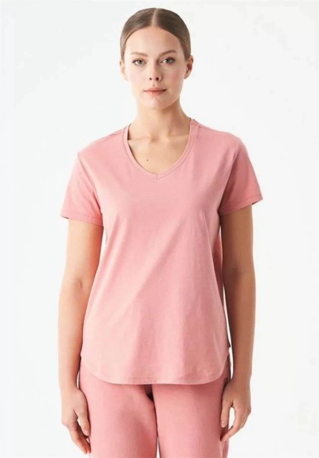 ORGANICATION T-Shirt Tuba-Women's V-Neck Basic T-Shirt in Blush günstig online kaufen