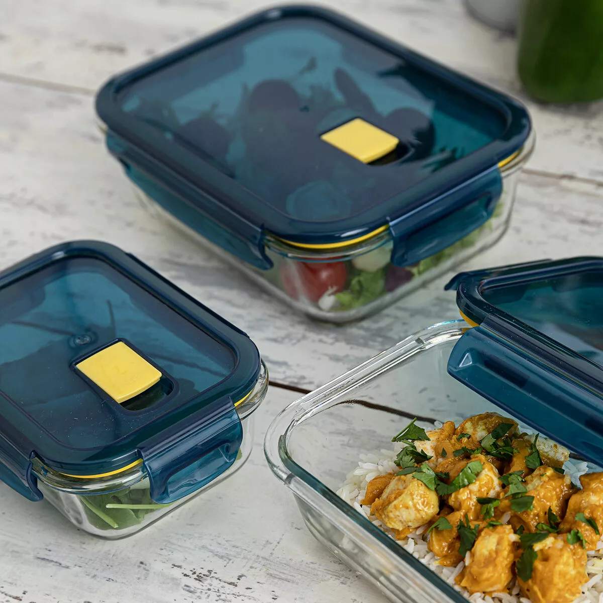 Lunchbox Mit Fächern Quid Astral Blau Glas (520 Ml + 350 Ml) (6 Stück) günstig online kaufen