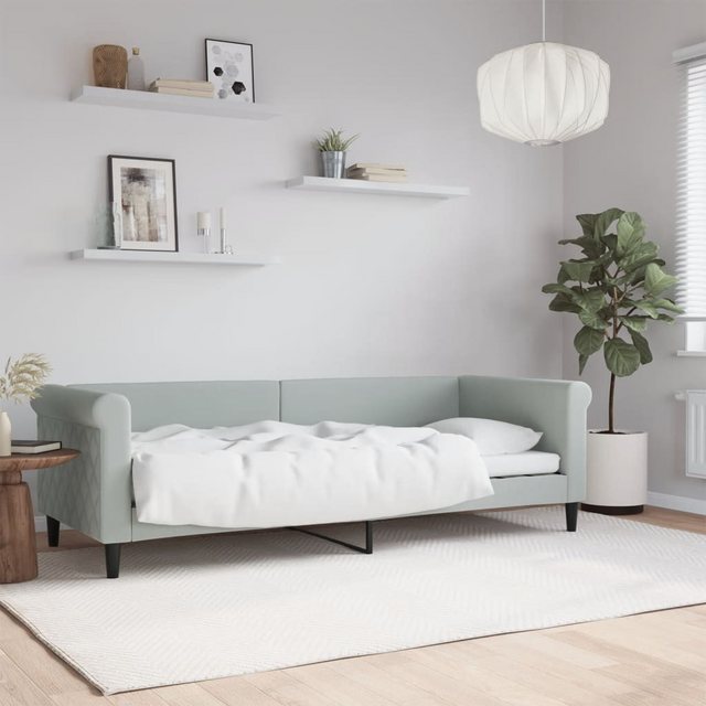 vidaXL Gästebett Tagesbett Hellgrau 80x200 cm Samt Gästebett Gästecouch Gäs günstig online kaufen